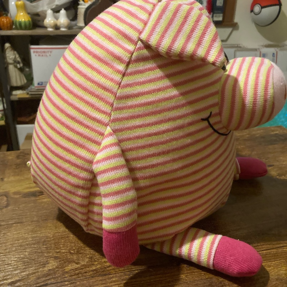 New Mushable Pot Bellies pink striped pig plush - Picture 2 of 7